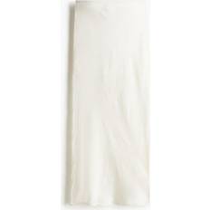 H&M Skirts H&M Crinkled Satin Maxi Skirt - White