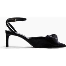 H&M Bow-detail Velour Court Shoes - Black