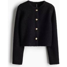 H&M Women Cardigans H&M Bouclé-Weave Cardigan - Black