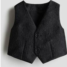 Babies Suits Children's Clothing H&M Baby Jacquard-Weave Waistcoat - Black