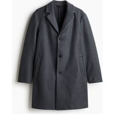 Men - Slim Coats H&M Slim Fit Wool-Blend Coat - Dark Grey