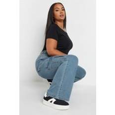 Yours Wide Leg Cargo Jeans - Blue