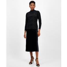 Anne Klein Midi Skirts Anne Klein Flared Pull-On Skirt - Black