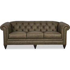 Beige - Chesterfield Sofas Canora Grey Taheem Compliant 34 H x 88 W x 39 D in Brown Sofa