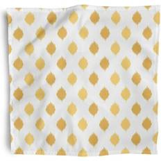 Textiles E by Design Simply Daisy 18 x 18 Ikat Dot Stripes Napkins Set of 4 Cloth Napkin Yellow