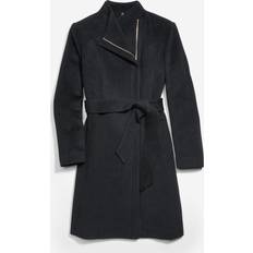 Wool Coats Cole Haan Moulded Collar Slick Wool-Blend Coat