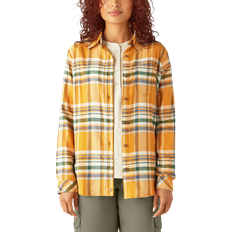 Flannel Shirts - Women Dickies Plaid Flannel Long Sleeve Shirt - Inca Gold