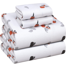 RUVANTI Flannel Sheets Full Size 100% Cotton Double Brushed 16 Inches Bed Sheet