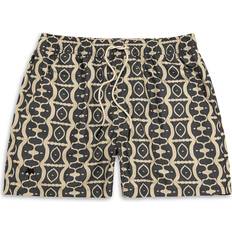 Brown - Men Swimming Trunks Oas Forge Hypnotise Swim Short - Brown