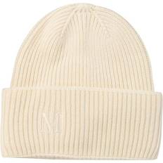 White Beanies Max Mara Ribbed Cashmere Beanie - White