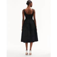 Clothing Oscar de la Renta Orchid Embroidered Guipure Dress - Black