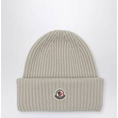 Moncler Homme Bonnets Moncler Logo Beanie - Gray