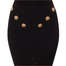 Balmain Skirts Balmain 6-Button Fine-Knit Mini Skirt - Black