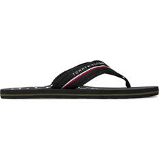 Tommy Hilfiger Logo Strap Signature Flip-Flops - Black