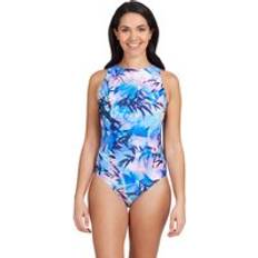 Elastano/Lycra/Spandex Trajes de baño Zoggs Badeanzug Damen Hi Front - Bleu