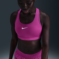 Clothing Swoosh Med Sports Bra - Hot Fuchsia/White