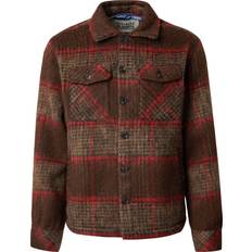 Laine Chemises Scotch & Soda Brushed Wool Blend Overshirt Brown