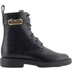 Boots Emporio Armani Leather Lace-up Boots - Black