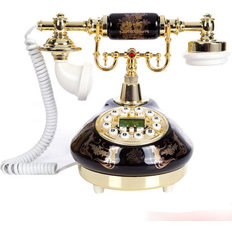 Landline Phones World Menagerie Vintage-Inspired Corded Antique Landline Telephone, Ceramic 9.84" H X 9.06" W X 6.3" D Wayfair Multi Color (9.84" H X 9.06" W X 6.3" D)
