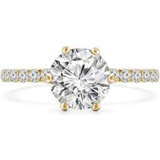 Round Lab Created Diamond 6-Prong Engagement Ring - Yellow Gold