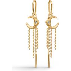 Lunar Green Zircon Earrings Förgyllt-Silver Sterling