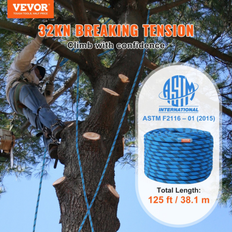 Cordes d'escalade Vevor 12.7mm static climbing rope 38m(125ft) outdoor rock climbing rope blue