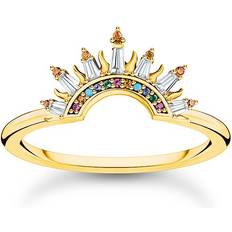 Verre Bagues Thomas Sabo Gold Plated Colourful Sun Ring - Gold/Silver