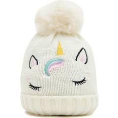 Dublin Embroidered Unicorn Beanie - White