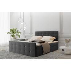 160cm - 220cm Letti Continentali Mauro 160x220 cm Dunkelbraun Boxspringbett