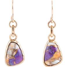Barse Barse Composite Dyed Purple Turquoise w/ Metal atrix Earrings