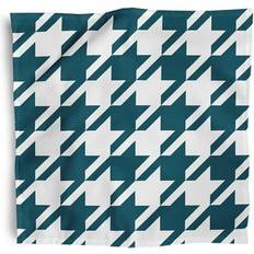 Turquoise Cloth Napkins E by Design Simply Daisy 18 x 18 Teal Houndstooth Napkins Set of 4 Cloth Napkin Turquoise