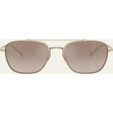 Oliver Peoples Solglasögon Oliver Peoples Pilot Titanium Aviator Sunglasses - Brown Gold