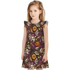 Nightwear Lxmwal Girls Halloween Pumpkins Candy Cat Nightgown - Flutter Breathable