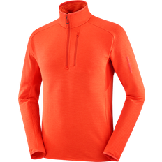 Salomon Men Jackets Salomon Essential LTwarm Half Zip Fleece Jacket - Red