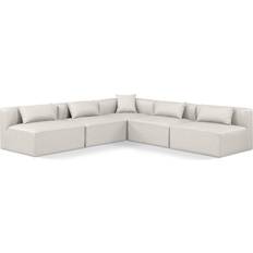 Cube Vegan Leather Modular Sectional Cream Sofa