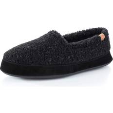 Acorn Mens Slippers Moccasin Black Berber