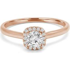 SI (1-2) Rings Majesty Diamonds MD240075-P 0.33 CTW Round Diamond Cushion Halo Engagement Ring in 14K Rose Gold to