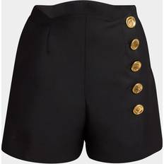 Givenchy Scalloped Waistband Wool Mohair Sailor Shorts - Black
