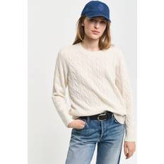 Gant Lambswool Cable Knit Crew Neck Sweater - Women's