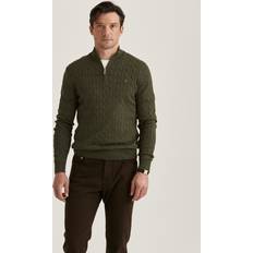 Morris Cable Half Zip Jacket - Olive