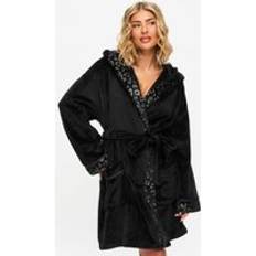 Negro Batas Ann Summers Signature Sparkly Fluffy Robe - Black