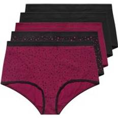 Knickers Yours Plus Size Star Print Full Briefs - Burgundy