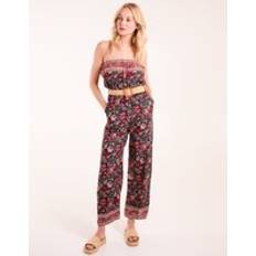 Viscose Jumpsuits & Overalls Blue Vanilla Belted Bandeau Jumpsuit - Red