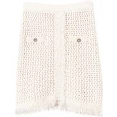 Bianco Gonne Twin-Set Female Textured Mini Skirt - White