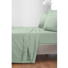Bianca 400 Thread Count 100% Cotton Sateen Flat Super King Bed Sheet Green
