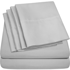 Sweet Home Collection 1500 Series Extra Deep Pocket Set of 6 Bed Sheet Silver