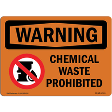 Brown Workplace Signs SignMission OSHA Chemical Waste Prohibited Sign 18.0 H x 24.0 W x 0.1 D