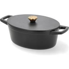 Ovale Gryder Holm Cast Iron Pan med låg