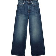 Mango Low-Rise Loose-Fit Wideleg Jeans - Dark Blue