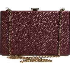 Red Clutches Dolce & Gabbana Maroon Leather Clutch Evening Crossbody Bag